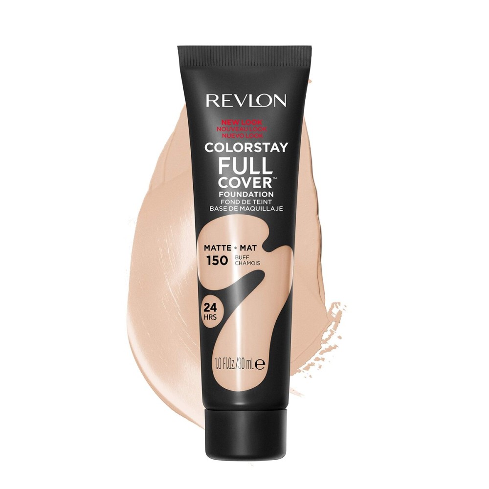 Revlon ColorStay Full Cover Longwear Matte Foundation, Heat & Sweat Resistant Lightweight Face Makeup, Buff (150), 1.0 oz Revlon ColorStay Full Cover Longwear Matte Foundation, Heat & Sweat Resistant Lightweight Face Makeup, Buff (150), 1.0 oz