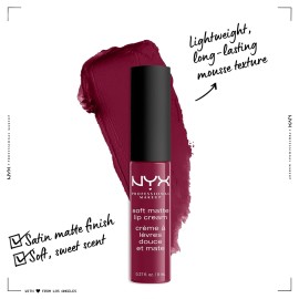 NYX PROFESSIONAL MAKEUP Soft Matte Lip Cream, Lightweight Liquid Lipstick - Copenhagen (Matte Rich Plum) NYX PROFESSIONAL MAKEUP Soft Matte Lip Cream, Lightweight Liquid Lipstick - Copenhagen (Matte Rich Plum)