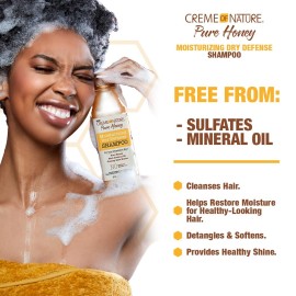 Coconut Oil & Shea Butter Shampoo by Creme of Nature,Dry Defense for Damaged Hair, Formula with Pure Honey, 12.07 Fl Oz Coconut Oil & Shea Butter Shampoo by Creme of Nature,Dry Defense for Damaged Hair, Formula with Pure Honey, 12.07 Fl Oz