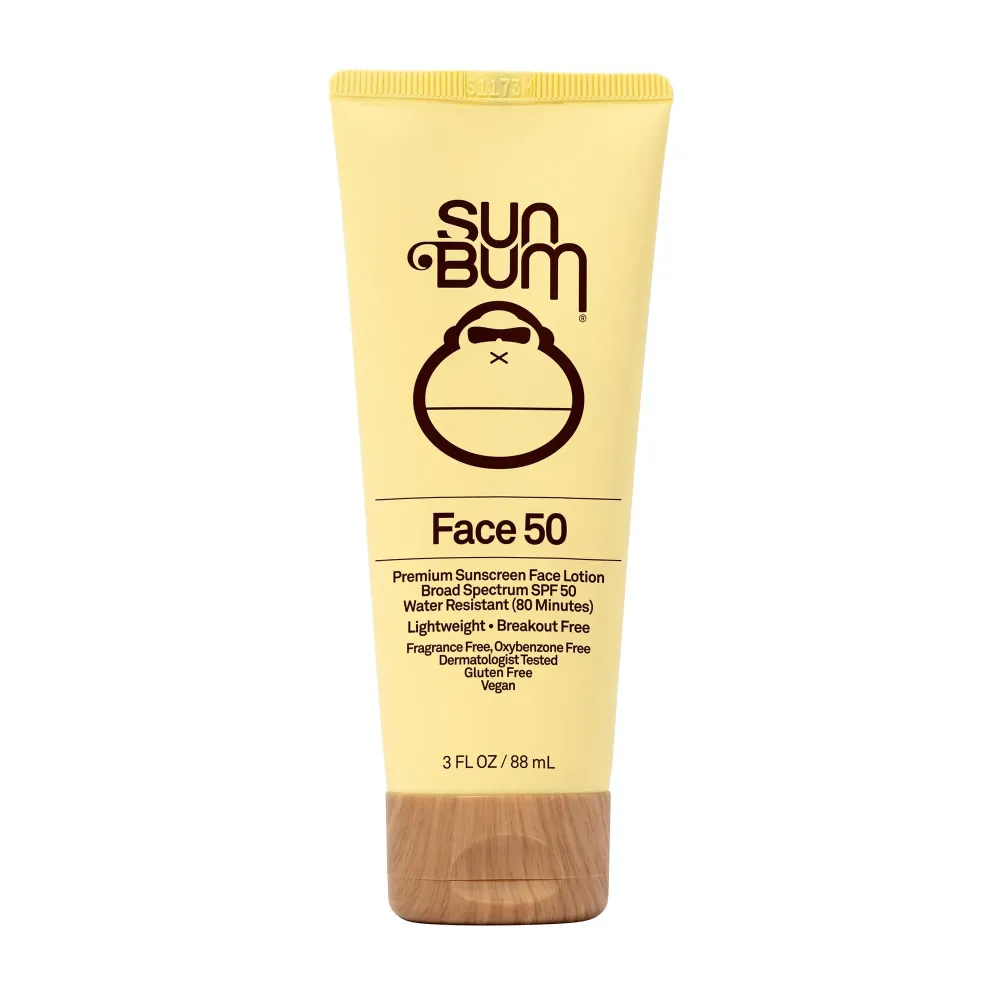 Sun Bum Original SPF 50 Sunscreen Face Lotion - Broad Spectrum Moisturizing Facial Sunscreen with Vitamin E - Hawaii 104 Act Compliant (Made without Octinoxate & Oxybenzone) - Travel Friendly - 3 oz Sun Bum Original SPF 50 Sunscreen Face Lotion - Broad Spectrum Moisturizing Facial Sunscreen with Vitamin E - Hawaii 104 Act Compliant (Made without Octinoxate & Oxybenzone) - Travel Friendly - 3 oz