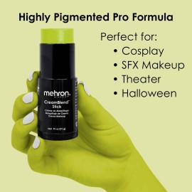 Mehron Makeup CreamBlend Stick | Face Paint, Body Paint, & Foundation Cream Makeup | Perfect for Halloween .75 oz (21 g) (Ogre Green) Mehron Makeup CreamBlend Stick | Face Paint, Body Paint, & Foundation Cream Makeup | Perfect for Halloween .75 oz (21 g) (Ogre Green)