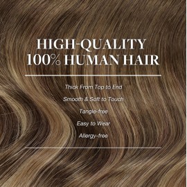 GOO GOO Clip in Hair Extensions Real Human Hair, Remy Human Hair Extensions Clip ins for Women, Natural Human Hair, 18inch 120g 7Pcs, 4/27/4 Balayage Chocolate Brown to Caramel Blonde GOO GOO Clip in Hair Extensions Real Human Hair, Remy Human Hair Extensions Clip ins for Women, Natural Human Hair, 18inch 120g 7Pcs, 4/27/4 Balayage Chocolate Brown to Caramel Blonde