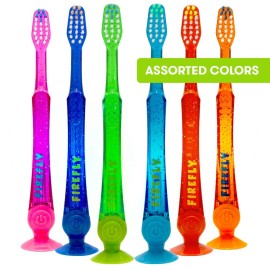 Firefly Light-Up Timer Kids Toothbrush with Suction Cup, Soft - 2 Count (Pack of 1), Assorted Firefly Light-Up Timer Kids Toothbrush with Suction Cup, Soft - 2 Count (Pack of 1), Assorted