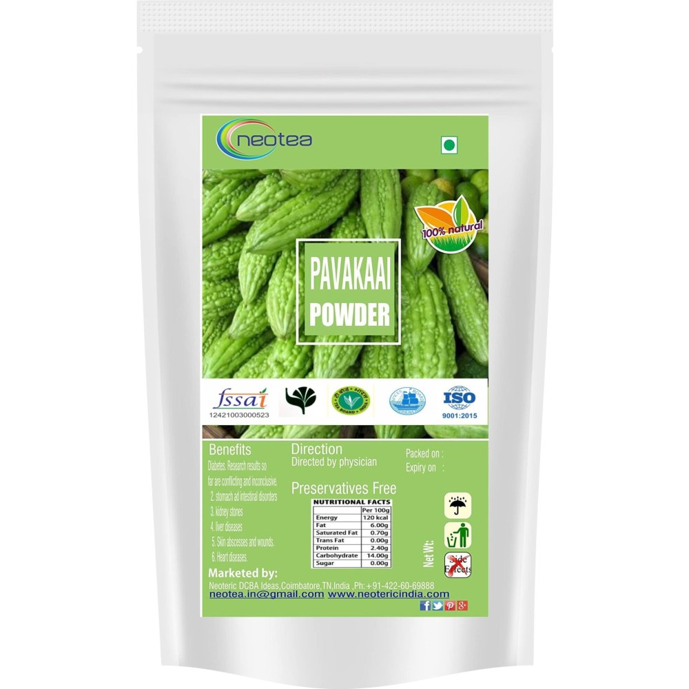 Neotea Momordica Charantia | Bitter Gourd Powder (Pavakkai) | 300 GM | Healthy Digestion | Bitter Melon Fruit | Herbal Supplement Neotea Momordica Charantia | Bitter Gourd Powder (Pavakkai) | 300 GM | Healthy Digestion | Bitter Melon Fruit | Herbal Supplement
