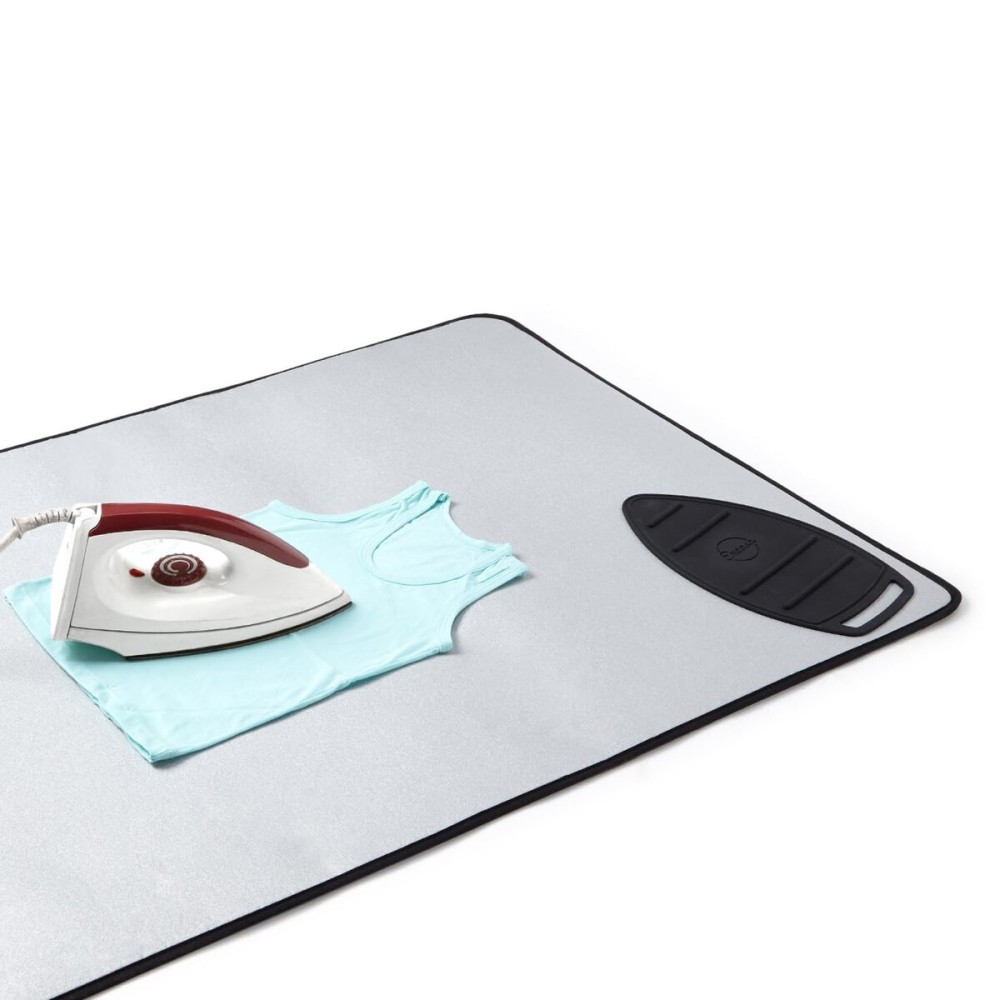 Encasa XO Ironing Mat/Pad - Metallic Silver (Large 48x28) with 5mm Foam Padding & Silicone Iron Rest for Steam Pressing on Tabletop or Bed - Heat Reflective, Portable, Quilting Encasa XO Ironing Mat/Pad - Metallic Silver (Large 48x28) with 5mm Foam Padding & Silicone Iron Rest for Steam Pressing on Tabletop or Bed - Heat Reflective, Portable, Quilting