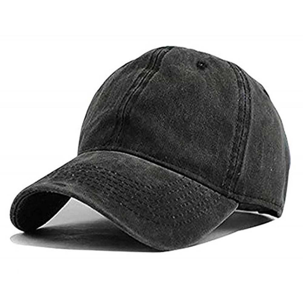 Unisex Vintage Washed Distressed Baseball Cap Twill Adjustable Dad Hat,G-black,One Size Unisex Vintage Washed Distressed Baseball Cap Twill Adjustable Dad Hat,G-black,One Size