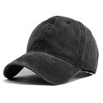 Unisex Vintage Washed Distressed Baseball Cap Twill Adjustable Dad Hat,G-black,One Size