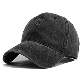 Unisex Vintage Washed Distressed Baseball Cap Twill Adjustable Dad Hat,G-black,One Size