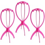 Dreamlover Wig Head Stand, Wig Holder, Hot Pink, 3 Packs