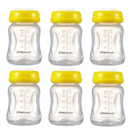 Max Strength Pro Breastmilk Bottles 6pc Set with Leak Proof Lids, 6.oz 180ml Reusable Wide Neck Bottles Best for Breast Milk Collection & Storage Solution, BPA Free, Fits Spectra & Avent Models Max Strength Pro Breastmilk Bottles 6pc Set with Leak Proof Lids, 6.oz 180ml Reusable Wide Neck Bottles Best for Breast Milk Collection & Storage Solution, BPA Free, Fits Spectra & Avent Models