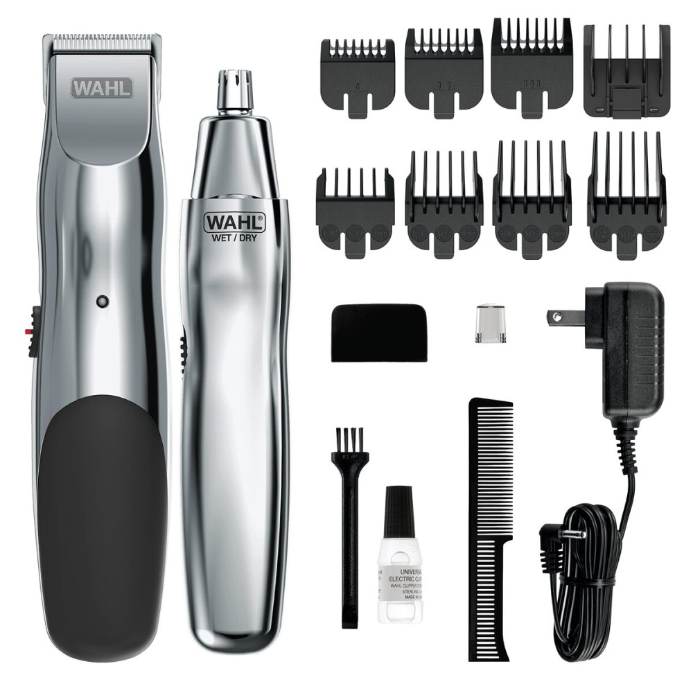 Wahl Groomsman Rechargeable Beard Trimmer kit for Mustaches, Nose Hair, and Light Detailing and Grooming with Bonus Wet/Dry Battery Nose Trimmer - Model 5622v Wahl Groomsman Rechargeable Beard Trimmer kit for Mustaches, Nose Hair, and Light Detailing and Grooming with Bonus Wet/Dry Battery Nose Trimmer - Model 5622v