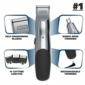 Wahl Groomsman Rechargeable Beard Trimmer kit for Mustaches, Nose Hair, and Light Detailing and Grooming with Bonus Wet/Dry Battery Nose Trimmer - Model 5622v Wahl Groomsman Rechargeable Beard Trimmer kit for Mustaches, Nose Hair, and Light Detailing and Grooming with Bonus Wet/Dry Battery Nose Trimmer - Model 5622v