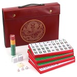 Mose Cafolo Chinese Mahjong Set X-Large 146 Numbered Melamine 1.5 Large Size Tile with Carrying Travel Case, English Manual, Pro Complete Mahjongg Game Set (Majiang, Mah Jongg)