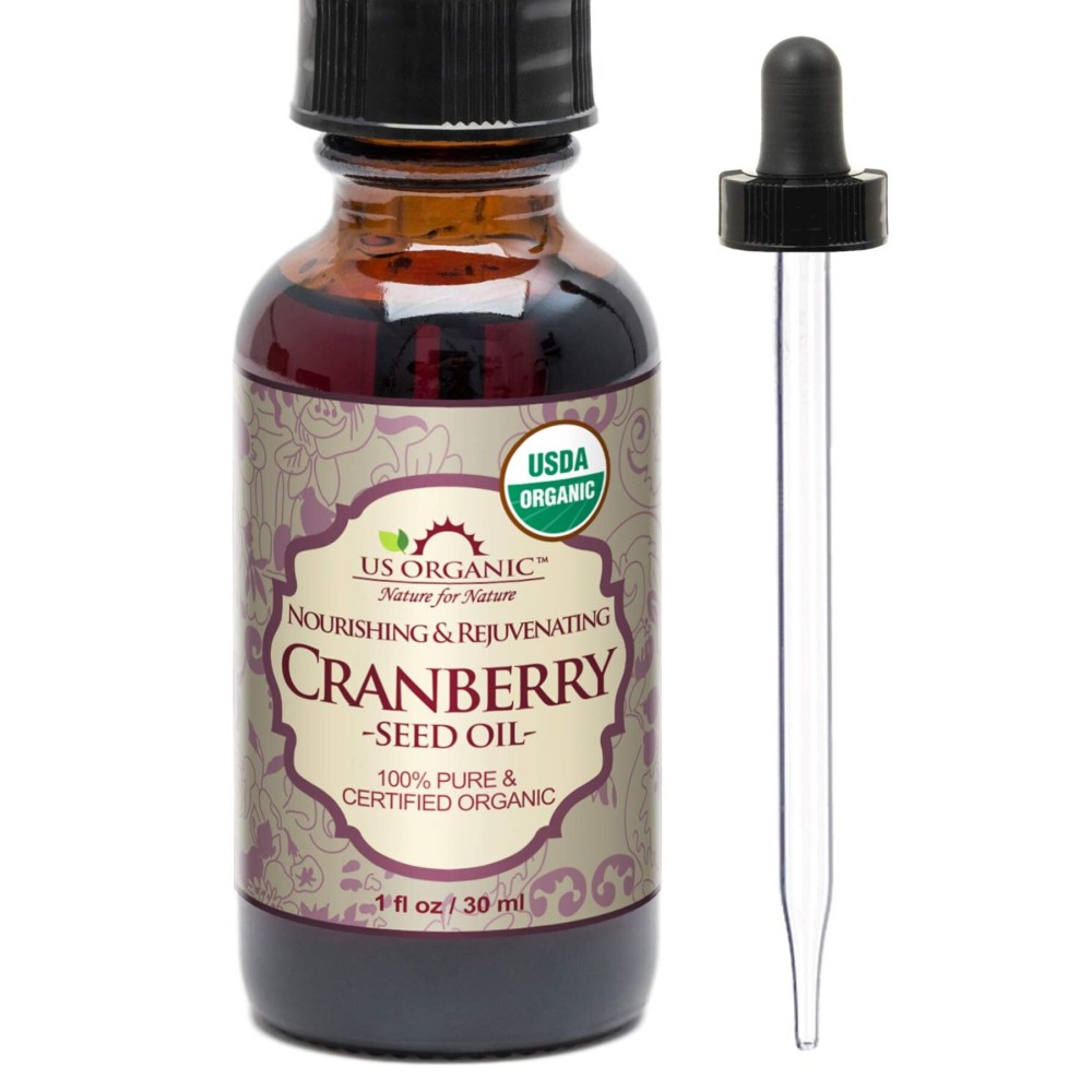 US Organic Cranberry Seed Oil, USDA Certified Organic,100% Pure & Natural, Cold Pressed Virgin, Unrefined in Amber Glass Bottle w/Glass Eyedropper for Easy Application (1 oz (30 ml)) US Organic Cranberry Seed Oil, USDA Certified Organic,100% Pure & Natural, Cold Pressed Virgin, Unrefined in Amber Glass Bottle w/Glass Eyedropper for Easy Application (1 oz (30 ml))