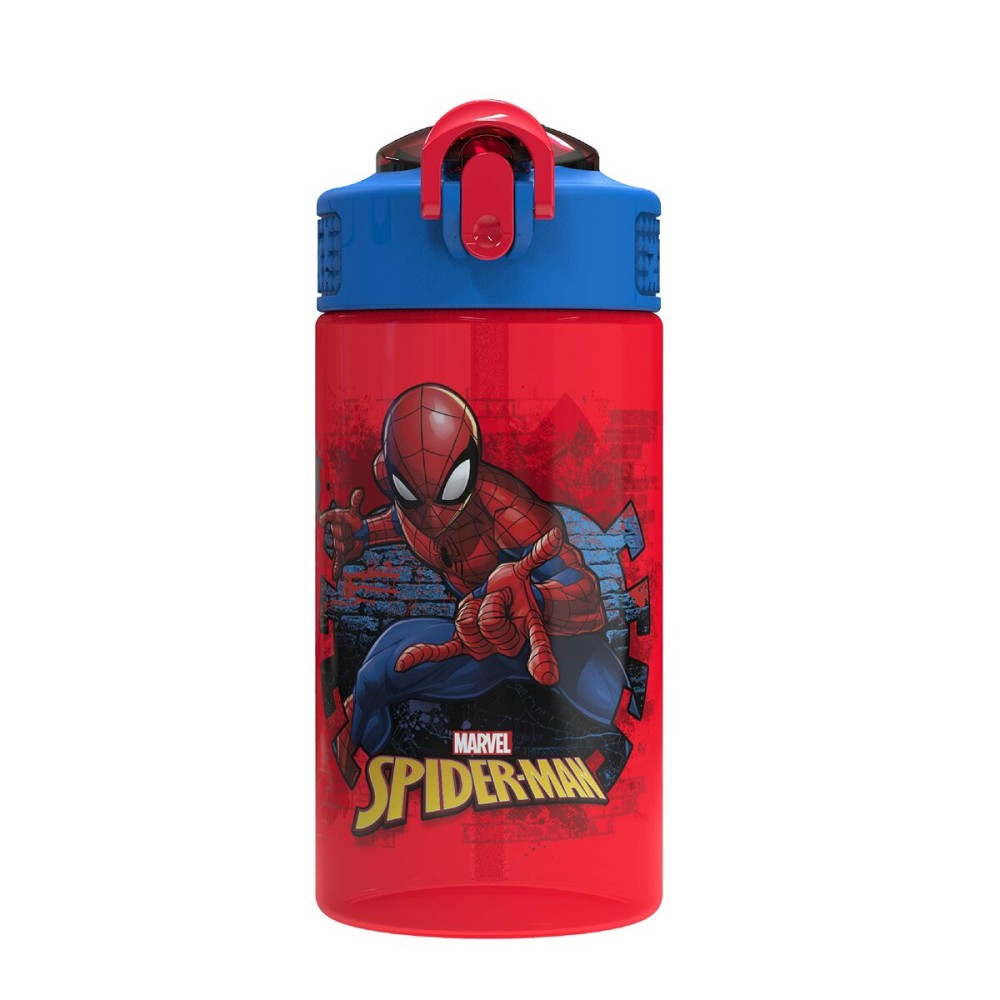 Zak Designs Marvel SpiderMan Kids Spout Cover and Built-in Carrying Loop Made of Plastic, Leak-Proof Water Bottle Design (BPA-Free), Red, 16oz Zak Designs Marvel SpiderMan Kids Spout Cover and Built-in Carrying Loop Made of Plastic, Leak-Proof Water Bottle Design (BPA-Free), Red, 16oz