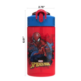 Zak Designs Marvel SpiderMan Kids Spout Cover and Built-in Carrying Loop Made of Plastic, Leak-Proof Water Bottle Design (BPA-Free), Red, 16oz Zak Designs Marvel SpiderMan Kids Spout Cover and Built-in Carrying Loop Made of Plastic, Leak-Proof Water Bottle Design (BPA-Free), Red, 16oz