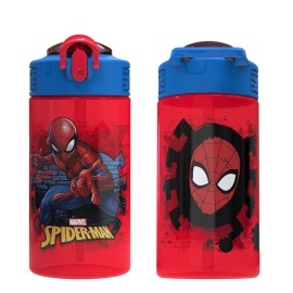 Zak Designs Marvel SpiderMan Kids Spout Cover and Built-in Carrying Loop Made of Plastic, Leak-Proof Water Bottle Design (BPA-Free), Red, 16oz Zak Designs Marvel SpiderMan Kids Spout Cover and Built-in Carrying Loop Made of Plastic, Leak-Proof Water Bottle Design (BPA-Free), Red, 16oz