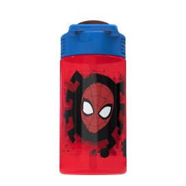 Zak Designs Marvel SpiderMan Kids Spout Cover and Built-in Carrying Loop Made of Plastic, Leak-Proof Water Bottle Design (BPA-Free), Red, 16oz Zak Designs Marvel SpiderMan Kids Spout Cover and Built-in Carrying Loop Made of Plastic, Leak-Proof Water Bottle Design (BPA-Free), Red, 16oz