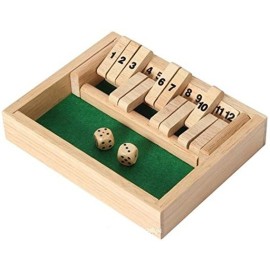 Wooden 12 Shut The Box Game - Small Travel Set - Simple funny Family, party board game Wooden 12 Shut The Box Game - Small Travel Set - Simple funny Family, party board game