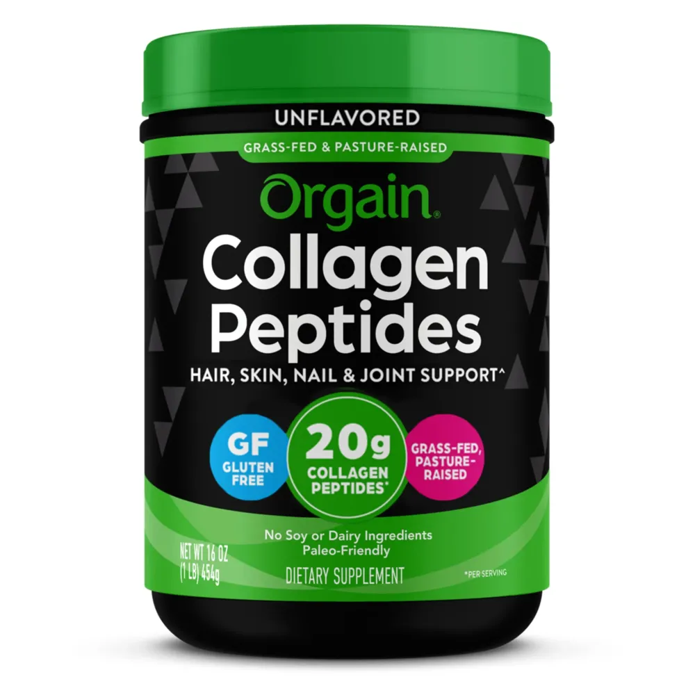 Orgain Hydrolyzed Collagen Peptides Powder For Women & Men, 20g Grass Fed Collagen, Unflavored - Hair, Skin, Nail, & Joint Support Supplement, Paleo & Keto, Non-GMO, Type I and III, 1lb Orgain Hydrolyzed Collagen Peptides Powder For Women & Men, 20g Grass Fed Collagen, Unflavored - Hair, Skin, Nail, & Joint Support Supplement, Paleo & Keto, Non-GMO, Type I and III, 1lb