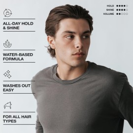 CRVFT Gel Pomade 4oz | High Shine/Medium Hold | Water Based/Water Soluble | Ideal For Short/Medium Thin/Thick Hair | For A Clean Cut Look | Mens Styling Product [Clear], Stylist Approved [Scented]