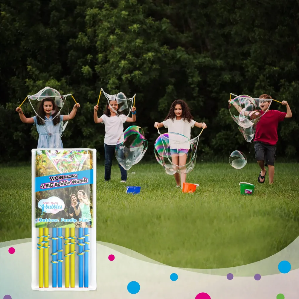 4 Big Bubble Wands: Making Giant Bubbles. Great Birthday Activity and Party Favor. Giant Bubble Solution Not Included. 4 Big Bubble Wands: Making Giant Bubbles. Great Birthday Activity and Party Favor. Giant Bubble Solution Not Included.