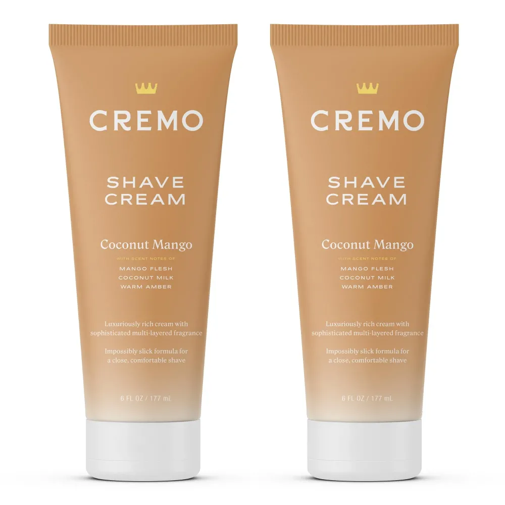 Cremo Womens Shaving Cream Sensitive Skin, Moisturizing, Coconut Mango, Ultra-Slick Shave Cream for Women, Fights Nicks, Cuts and Razor Burn, 6 Fl Oz (Pack of 2) Cremo Womens Shaving Cream Sensitive Skin, Moisturizing, Coconut Mango, Ultra-Slick Shave Cream for Women, Fights Nicks, Cuts and Razor Burn, 6 Fl Oz (Pack of 2)