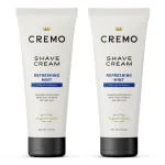 Cremo Barber Grade Cooling Shave Cream, Astonishingly Superior Ultra-Slick Shaving Cream Fights Nicks, Cuts And Razor Burn, 6 Fl Oz (2 Pack), WHITE