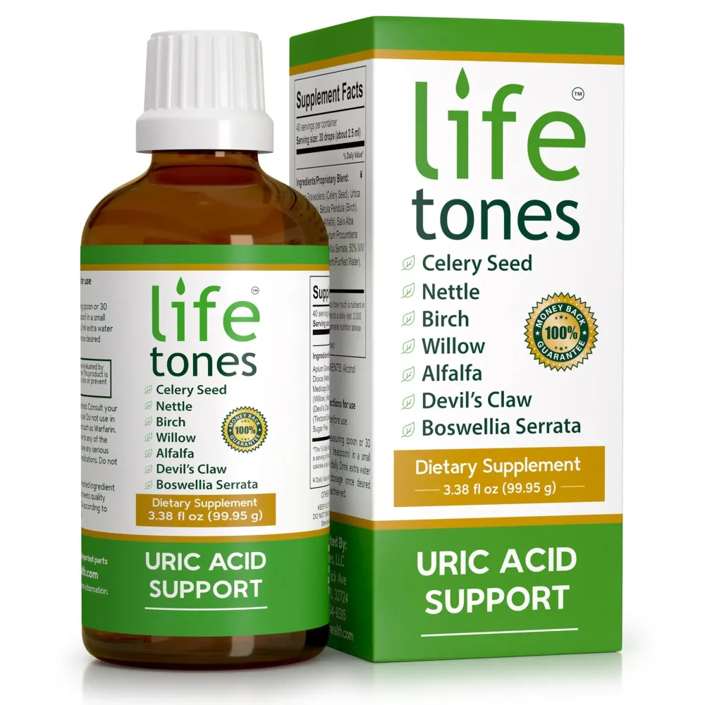 Lifetones Uric Acid Support - Joint Health for Men & Women - Liquid Uric Acid Cleanse for High Absorption - Herbal Cleanse Detox for Joint Comfort - Boost Flexibility - 3.38 fl oz Lifetones Uric Acid Support - Joint Health for Men & Women - Liquid Uric Acid Cleanse for High Absorption - Herbal Cleanse Detox for Joint Comfort - Boost Flexibility - 3.38 fl oz