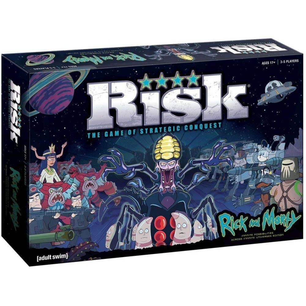 USAopoly, Inc. Risk Rick and Morty Risk Game | Based on The Popular Adult Swim TV Show Rick & Morty | Official Rick and Morty Merchandise | Classic Risk Board Game Themed for Rick Morty Series USAopoly, Inc. Risk Rick and Morty Risk Game | Based on The Popular Adult Swim TV Show Rick & Morty | Official Rick and Morty Merchandise | Classic Risk Board Game Themed for Rick Morty Series