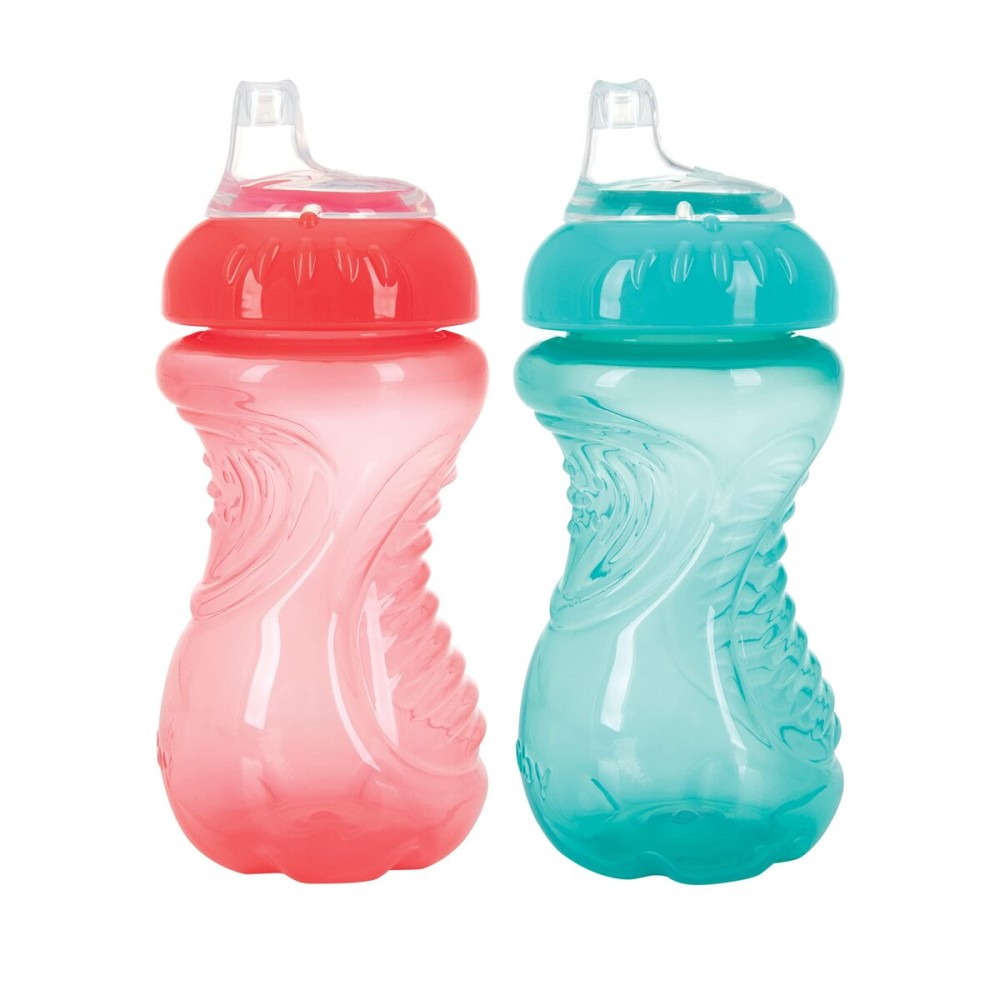 2 Pack Sippy Cups with Soft Spout - 10 Oz Toddler Cups Spill Proof with Easy Grip - Dishwasher Safe (Aqua & Coral) 2 Pack Sippy Cups with Soft Spout - 10 Oz Toddler Cups Spill Proof with Easy Grip - Dishwasher Safe (Aqua & Coral)