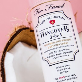 Too Faced Hangover 3-in-1 Primer & Setting Spray | Long Lasting + Hydrating, Travel Size, 1 Fl Oz, Clear