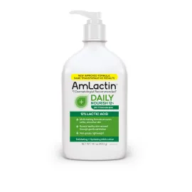AmLactin Daily Nourish 12% - 14.1 oz Body Lotion with 12% Lactic Acid - Exfoliator and Moisturizer for Dry Skin (Packaging May Vary)