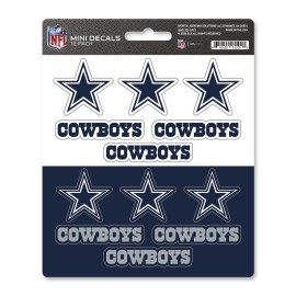 FANMATS 61118 NFL - Dallas Cowboys 12 Count Mini Decal Sticker Pack 5 x 6.25 in.- Great Gift for Sports Fans - Works On Hard Surfaces - for Homes, Cars, Trucks, SUVs.