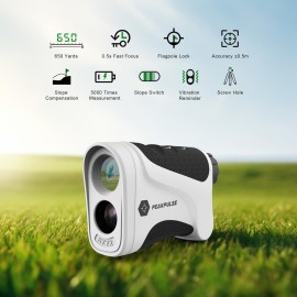 PEAKPULSE Golf Laser Rangefinder for Golf Range Finder Distance Finder with Slope Mode, Flag Pole Locking VibrationFast Focus System
