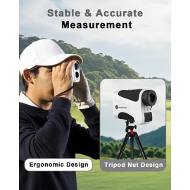 PEAKPULSE Golf Laser Rangefinder for Golf Range Finder Distance Finder with Slope Mode, Flag Pole Locking VibrationFast Focus System