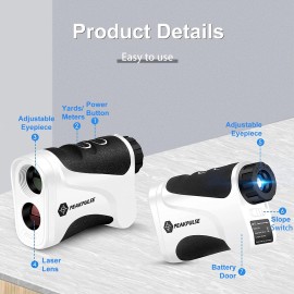 PEAKPULSE Golf Laser Rangefinder for Golf Range Finder Distance Finder with Slope Mode, Flag Pole Locking VibrationFast Focus System