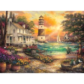 Buffalo Games - Chuck Pinson - Cottage by the Sea - 1000 Piece Jigsaw Puzzle For Adults -Challenging Puzzle Perfect for Game Nights - Finished Size is 26.75 x 19.75