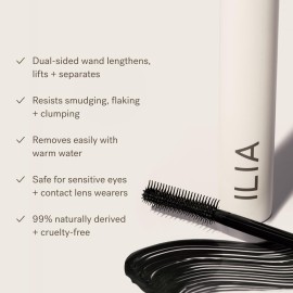 ILIA - Limitless Lash Mascara | Non-Toxic, Cruelty-Free, Lightweight & Nourishing, Flake + Smudge-Resistant, Black Mascara, Ophthalmologist-Tested, Safe For Sensitive Eyes ILIA - Limitless Lash Mascara | Non-Toxic, Cruelty-Free, Lightweight & Nourishing, Flake + Smudge-Resistant, Black Mascara, Ophthalmologist-Tested, Safe For Sensitive Eyes