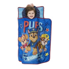 Paw Patrol We\'re A Team Toddler Nap-Mat Set - Includes Pillow and Plush Blanket - Great for Girls or Boys Napping During Daycare or Preschool - Fits Toddlers