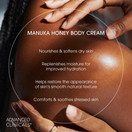 Advanced Clinicals Manuka Honey Body Cream For Women & Men | Body Butter Lotion For Extremely Dry Skin | Collagen Cream | Skincare Moisturizer Hydrating Balm Improves Look Of Aging Skin, 16 Ounce Advanced Clinicals Manuka Honey Body Cream For Women & Men | Body Butter Lotion For Extremely Dry Skin | Collagen Cream | Skincare Moisturizer Hydrating Balm Improves Look Of Aging Skin, 16 Ounce