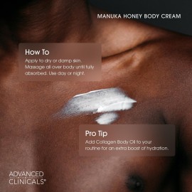 Advanced Clinicals Manuka Honey Body Cream For Women & Men | Body Butter Lotion For Extremely Dry Skin | Collagen Cream | Skincare Moisturizer Hydrating Balm Improves Look Of Aging Skin, 16 Ounce Advanced Clinicals Manuka Honey Body Cream For Women & Men | Body Butter Lotion For Extremely Dry Skin | Collagen Cream | Skincare Moisturizer Hydrating Balm Improves Look Of Aging Skin, 16 Ounce
