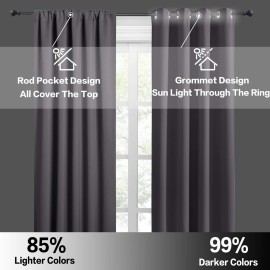RYB HOME Short Curtains Gray Half Window Curtains for Bedroom, Privacy Curtain Tiers for Windows, Energy Saving Drapes for Bathroom Shades, Wide 42 x Long 36 inches per Panel, Grey, Set of 2 RYB HOME Short Curtains Gray Half Window Curtains for Bedroom, Privacy Curtain Tiers for Windows, Energy Saving Drapes for Bathroom Shades, Wide 42 x Long 36 inches per Panel, Grey, Set of 2