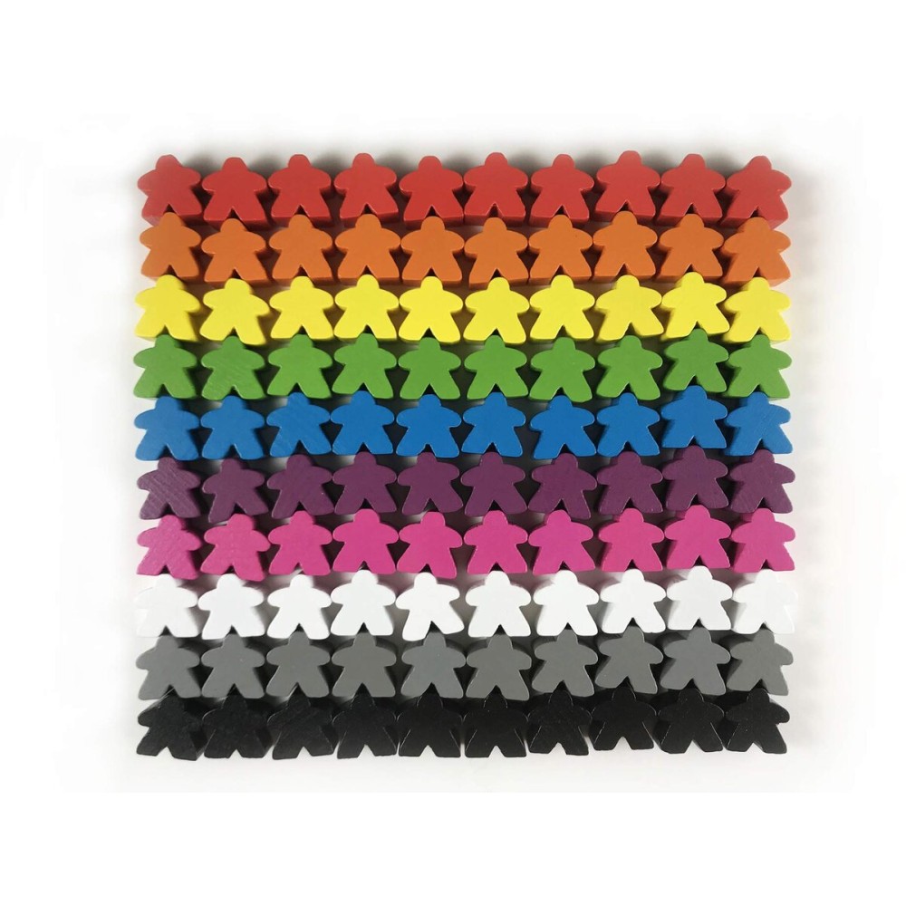 100 Wooden Meeples, Family Games Accessories - Multi-Color Board Game Tokens Ideal for Sorting, Counting, Classrooms, Replacement Pieces 100 Wooden Meeples, Family Games Accessories - Multi-Color Board Game Tokens Ideal for Sorting, Counting, Classrooms, Replacement Pieces