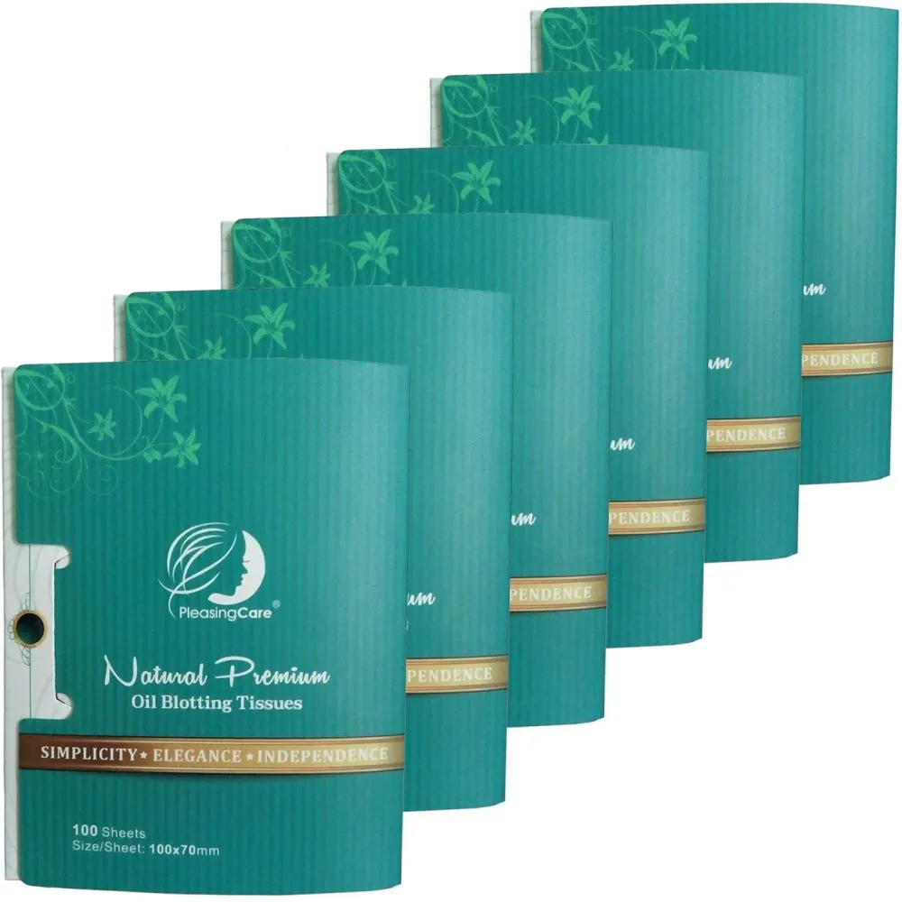 PleasingCare Oil Absorbing Facial Blotting Sheets For Oily Skin, 100 Count, pack of 6 - Natural Bamboo Charcoal Handy Face Blotting Paper for Both Women and Men Use PleasingCare Oil Absorbing Facial Blotting Sheets For Oily Skin, 100 Count, pack of 6 - Natural Bamboo Charcoal Handy Face Blotting Paper for Both Women and Men Use