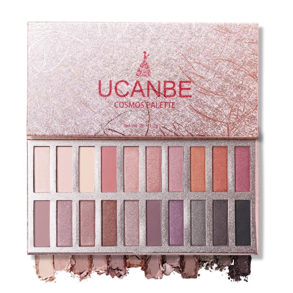UCANBE 20 Colors Nude Eyeshadow Palette, High Pigmented Shimmer Matte Metallic Eye Shadow Pallets, Long Lasting Blendable Neutral Smokey Warm Bronze Eye Makeup UCANBE 20 Colors Nude Eyeshadow Palette, High Pigmented Shimmer Matte Metallic Eye Shadow Pallets, Long Lasting Blendable Neutral Smokey Warm Bronze Eye Makeup