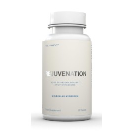 Rejuvenation Molecular Hydrogen Tablets with Magnesium: Highest Dose and Concentration, Supports Gut, Liver, Brain, Cardiovascular, Mitochondrial Health - Unflavored