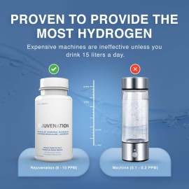 Rejuvenation Molecular Hydrogen Tablets with Magnesium: Highest Dose and Concentration, Supports Gut, Liver, Brain, Cardiovascular, Mitochondrial Health - Unflavored Rejuvenation Molecular Hydrogen Tablets with Magnesium: Highest Dose and Concentration, Supports Gut, Liver, Brain, Cardiovascular, Mitochondrial Health - Unflavored