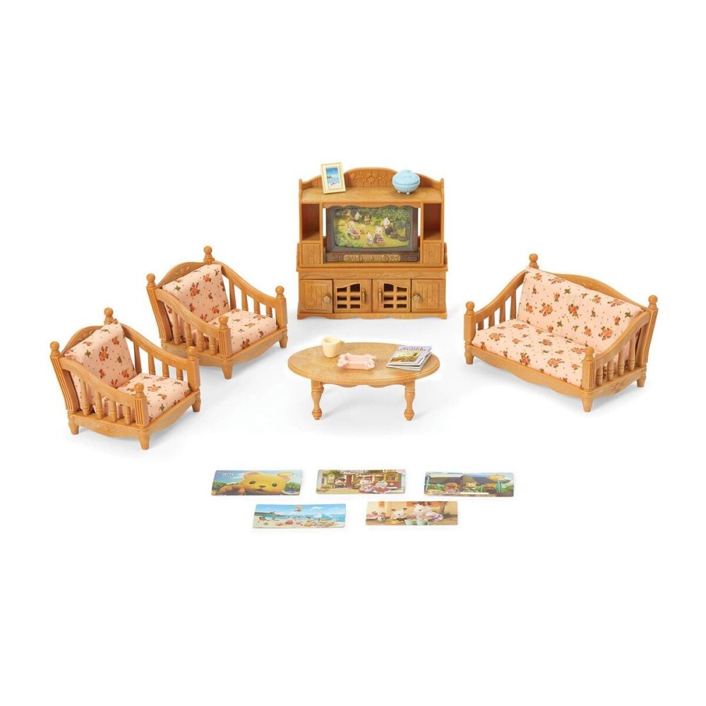 Calico Critters Comfy Living Room Set - Toy Dollhouse Furniture & Accessories Set for Ages 3+ Calico Critters Comfy Living Room Set - Toy Dollhouse Furniture & Accessories Set for Ages 3+