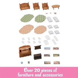 Calico Critters Comfy Living Room Set - Toy Dollhouse Furniture & Accessories Set for Ages 3+ Calico Critters Comfy Living Room Set - Toy Dollhouse Furniture & Accessories Set for Ages 3+